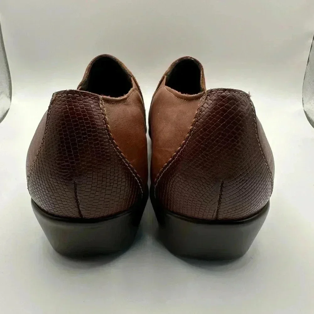 SAS Nora Lizard Slip on Womens Sz 8.5W New in Auburn Tripad Comfort $165 Retail